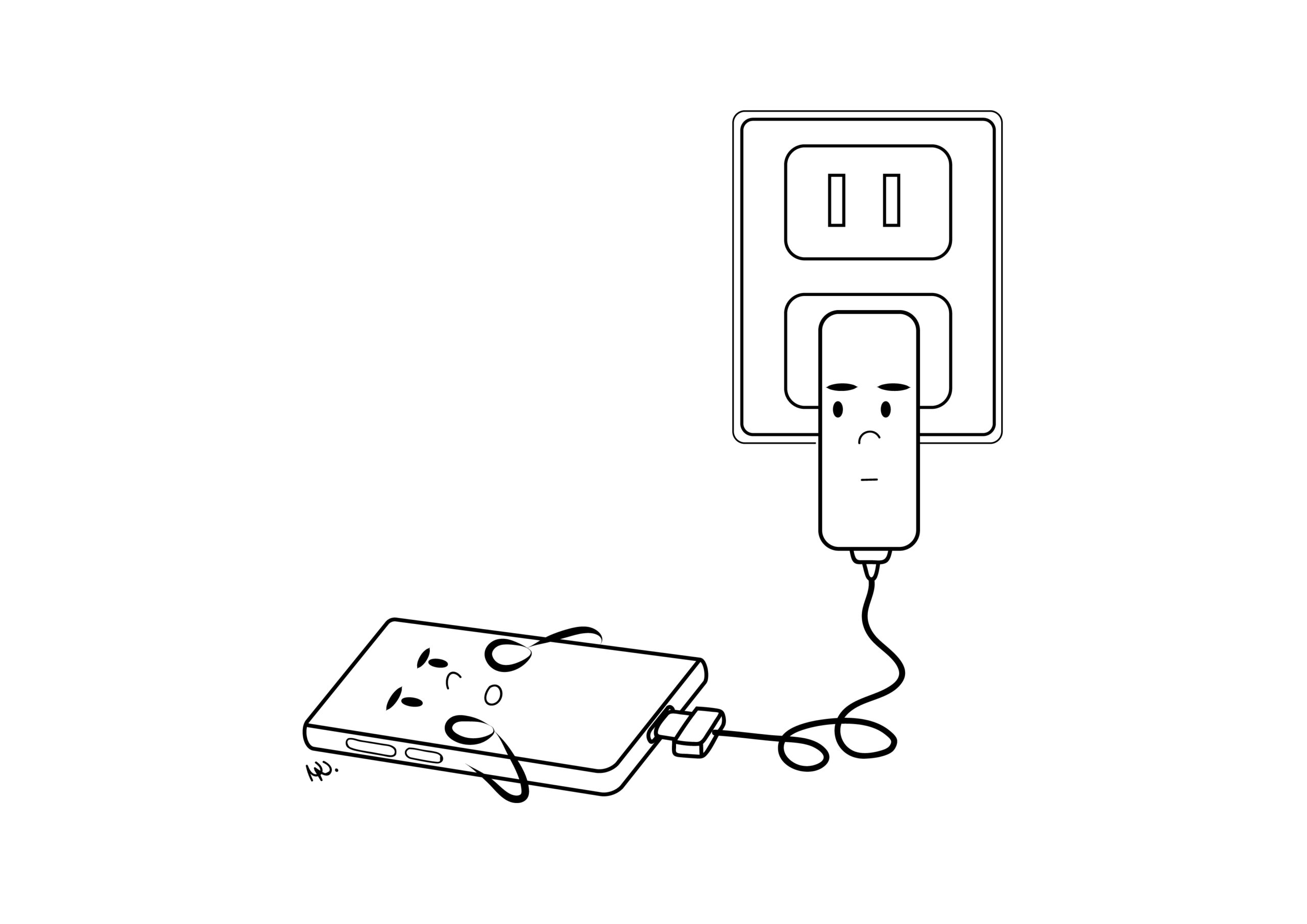 viñeta móvil cargador humor