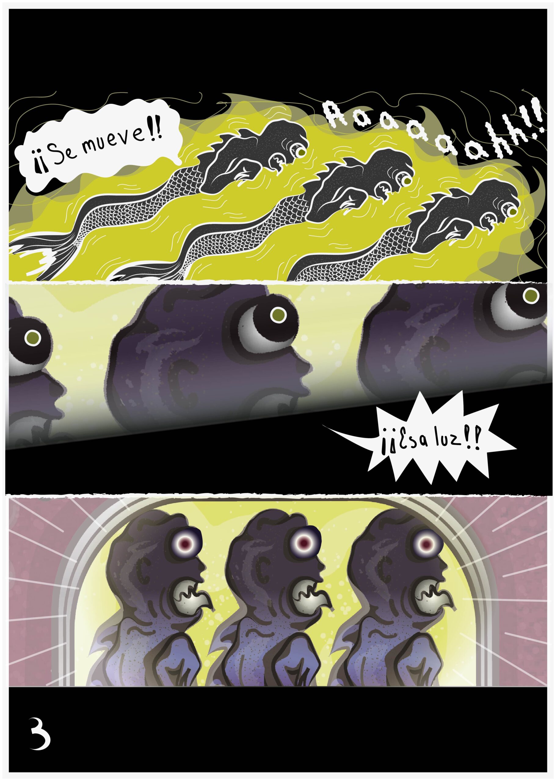 Delicias es un pequeño cómic humorístico en el que utilizo un estilo desenfadado para contar la pequeña historia de unas muy particulares criaturas marinas.