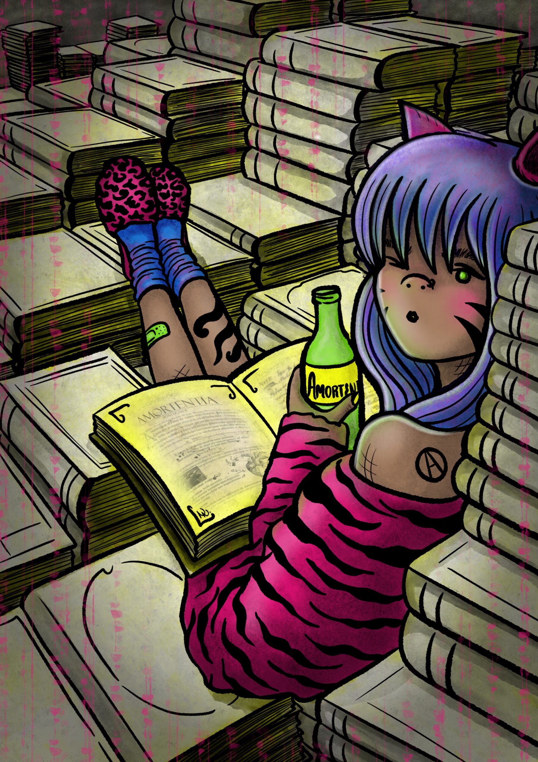 chica lectora poción ilustración feminista